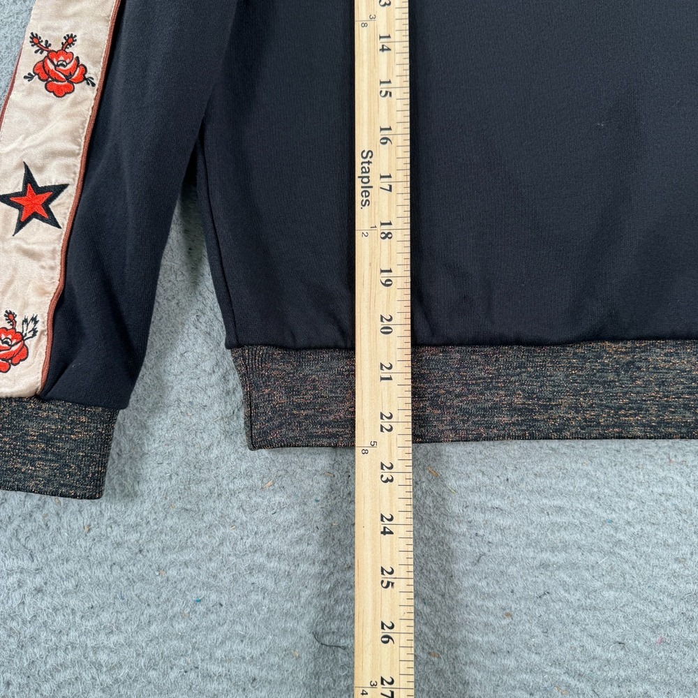 Scotch & Soda Maison Scotch Sweatshirt Womens XS Black Fleece Lined Ribbed - Picture 6 of 8